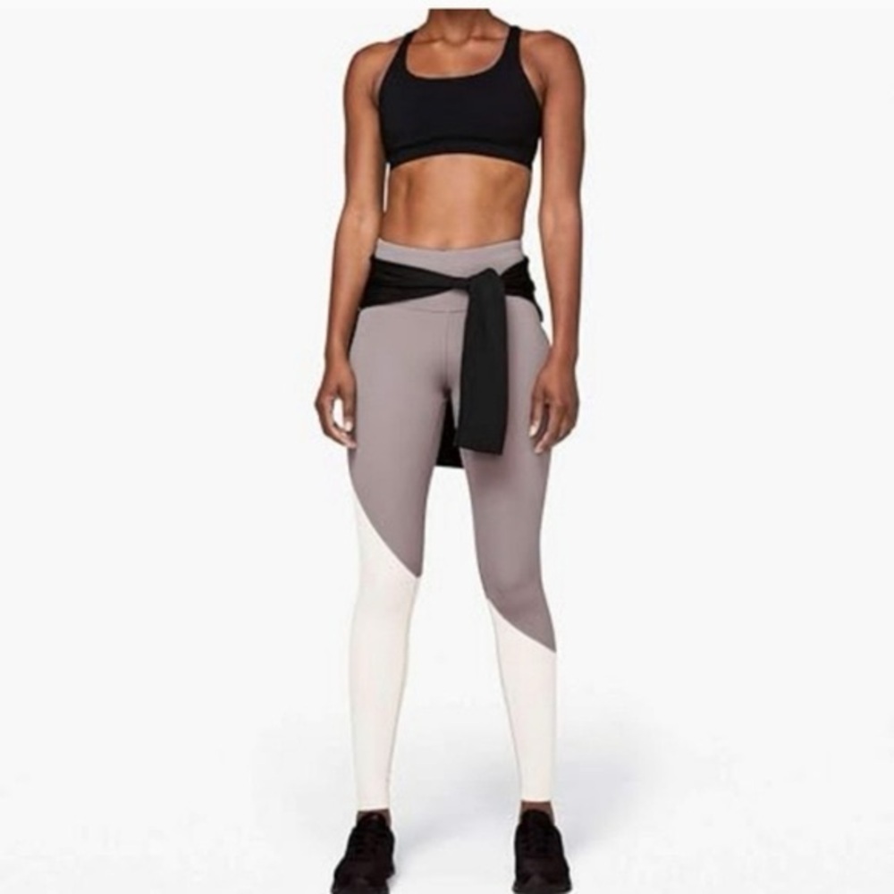 Lululemon Speed Wunder Tight Leggings Grey White size 4
